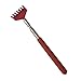 TOOGOO(R)Telescopic Stainless steel Compact Scratching Tool Extendable 20-68cm Back Scratcher Massager 5 Section (Red)