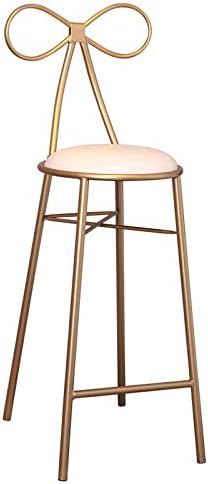 YAHAO Bar Stools With Backrest Fabric Velvet Barstool Metal Legs Bar Chairs Breakfast Kitchen,65cm