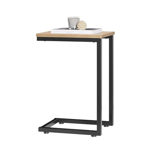 SoBuy Small Table End Tables High Side Table طاوله صغيرهNarrow C-Shaped Coffee Beside Tables Wooden TV Stand Table for Sofa,Living Room,Bedroom,Kithen,Home Office,طاولاتFBT44-N