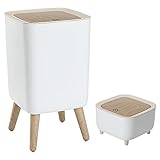 URALFA Bedroom Trash Can with Lid, Kitchen Garbage