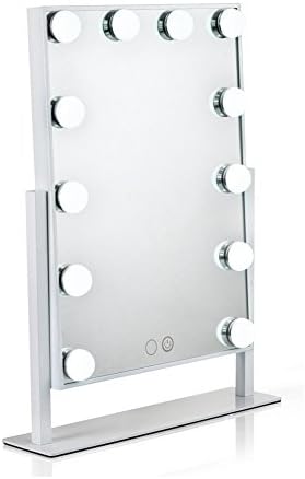 KELEEN Lighted Vanity Mirror with 12 x 3W Dimmable LED Bulbs and Touch Control Design, Hollywood Style Makeup Cosmetic Mirrors with Lights , White