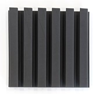 Jocavi Acoustic Foam Panel Stripesorb60 24"x24"x3" Professional Sound Absorbent Treatment. Grey 4-Pack. Covers ~16 Sq.Ft. (STS60rf4)