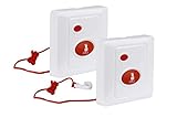CallToU Wireless Caregiver Pager Smart Call System Fixed/Mounted Call Button for Home/Personal/Patient/Elderly Waterproof 2 Fixed Call Buttons（Need to Be Paired with Receiver to Work）
