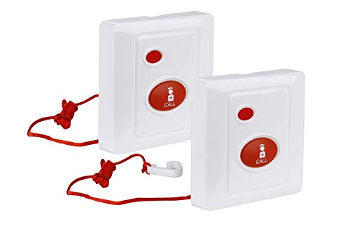 CallToU Wireless Caregiver Pager Smart Call System Fixed/Mounted Call Button for Home/Personal/Patient/Elderly Waterproof 2 Fixed Call Buttons（Need to Be Paired with Receiver to Work）