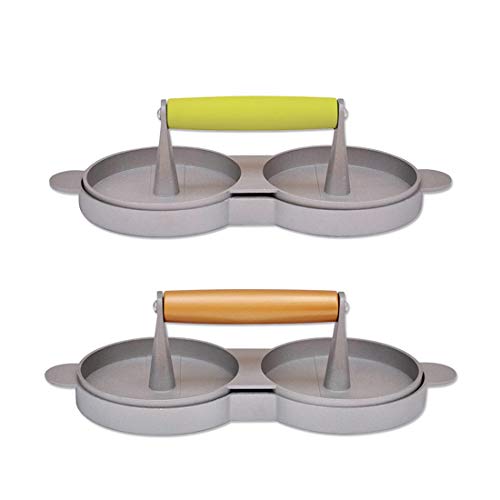 AVA Burger Press Professional Aluminum Patty Maker Quality BBQ Grilling Accessories with 50 Wax Paper Discs and Meat Remover (Double, Triple,Five)