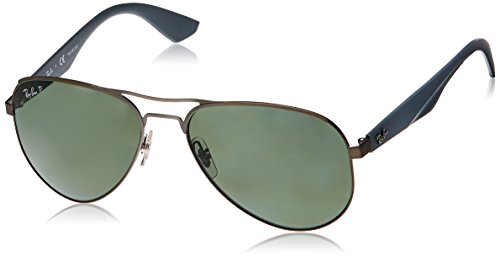 Ray-Ban METAL MAN SUNGLASS - MATTE GUNMETAL Frame POLAR GREEN Lenses 59mm Polarized