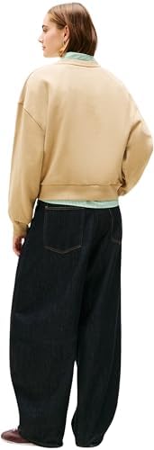 Damen Sweatshirt Corp Logo Relaxed Fit, Beige (Driftwood Taupe), S