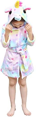 Unisex Children's Flannel Unicorn Bathrobes Hoodie Unicorns Gifts for Girls