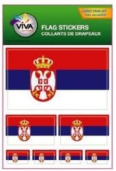 Set of 7 Vinyl Car Stickers, 3 Sizes - Serbia Flag