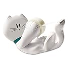 Scotch 19 mm x 8.89 m Magic Tape Dispenser Cat dispenser and Tape,Color may vary (Black/White)