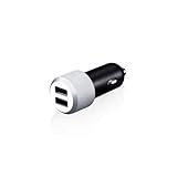 Just Mobile Highway Max Car Charger 2-Port Total 4.2A/21Watt Coiled MicroUSB Cable Premium Unibody Aluminum (CC-168)