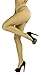 ToBeInStyle Women's Spandex Seamless Glittery Fishnet Pantyhose Tights Hosiery - Beige With Silver Glitter - One Size: Regular