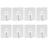 Whitgo 11 8 Packs,13lb/6kg(Max) Heavy Duty Reusable Strong Self Adhesive Nail Free No Scratch Super Waterproof Seamless Sticky Bathroom Kitchen Wall Towel Hooks & Ceili