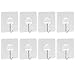 Whitgo 11 8 Packs,13lb/6kg(Max) Heavy Duty Reusable Strong Self Adhesive Nail Free No Scratch Super Waterproof Seamless Sticky Hooks Bathroom Kitchen Wall Towel Hooks & Ceili