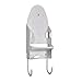 Wall Mounted Iron Rest, FOME PBT Plastic Heat Resistant Hanging Iron Holder Ironing Board Holder Wall Mount with Steel Hooks Iron Board Hanger Iron Board Organizer11.6x5.2IN