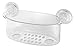 iDesign BPA-Free Plastic Power Lock Suction Wall Storage Basket Organizer Caddy for Bathroom Shower, Bath Tub, and Mirrors - Clear