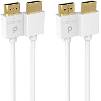 Pacroban Ultra Slim White 4K HDMI Cable (15ft - 2pack) Available in 1.5, 3, 6, 10, 15, 17 Feet