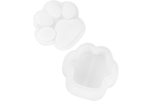 JEWEDECO Cat Paw Shape Epoxy Resin Molds Silicone Storage Box Mold with Lid for Resin Casting