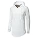 Aiyino Mens Hipster Hip Hop Pullover Hoodies Sweatshirts US M White