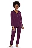 Texere Women's Button-Up Sleepwear Set (Concord Grape, Medium/Petite) Best Pyjama Sets for Her WB0004-CON-MP