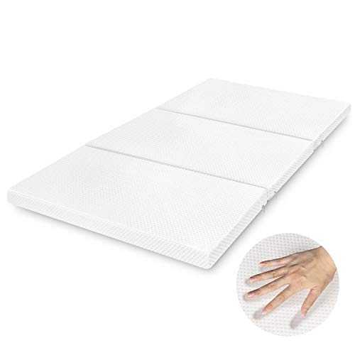TriFold Pack N Play Mattress Topper, Portable Foldable Playard Baby Mattress with Firm & Soft