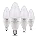 Albrillo E12 Bulb, LED Candelabra Light Bulbs 40 Watt Equivalent, Warm White LED Chandelier Bulbs, Decorative Candle Base E12 Non-Dimmable, Pack of 4