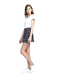 YOUGUE damaes Plaid plisado Tenis Mini falda escuela niña Uniforme Skort