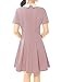 Allegra K Women's Contrast Doll Collar Short Sleeves Flare Dress S Pink