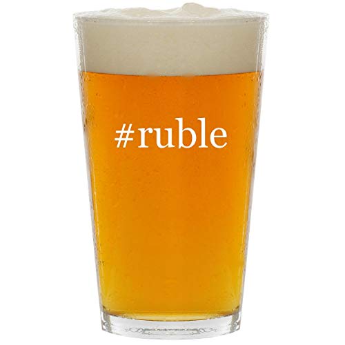 #ruble - Glass Hashtag 16oz Beer Pint