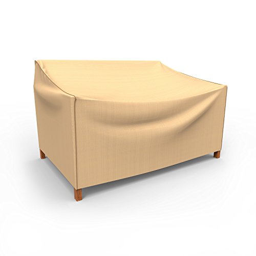 Budge P3A03TNNW1 Outdoor Patio Loveseat Cover-Small Rust-Oleum Neverwet Furniture, 26" x 50" W x 29" deep, Tan