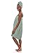 Women's Towel Wrap - Viscose from Bamboo Spa Wrap Set by Texere (The Waterfall, Lily Green, 2X/3X)