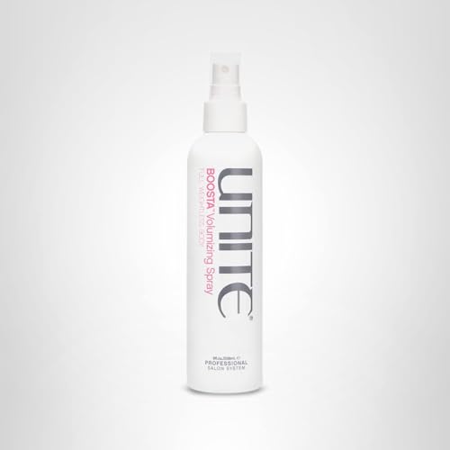 UNITE Hair - BOOSTA Volumizing Spray - Weightless, Body-Boosting Texture & Lift for Fine Hair - Adds Fullness, UV & Heat Protection, Paraben-Free, Vegan, 8 Fl Oz