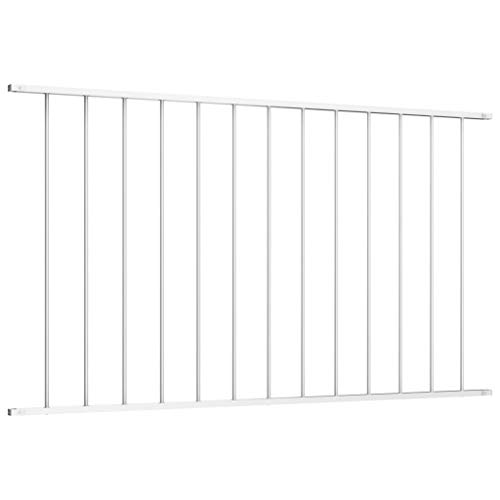 FAMIROSA Zaunfeld Pulverbeschichteter Stahl 1,7 x 1,25 m Weiß – Bild 3