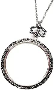 Photo 1 of Magnifiers 10X Necklace with 40mm Diameter Glass Magnification Lens Pendant Necklace Magnifying Portable Pocket Reading Loupe Monocle for Books Crafts