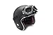 Bertoni Vintage Motorcycle Goggles with Antifog and Anticrash Squared Lenses - Chromed Steel Frame Italy - AF193CR Black Motorbike Aviator Helmets Goggles