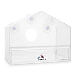 Seed-z Modern Window Bird Feeder House Complete W/ Clear Removable Tray & Drain Holes| Heavy Duty Suction Cups| Great For Watching Small Wild Birds Up Close & A Great Gift For Bird Lovers, & Kids
