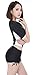GUUMOR Womens Fashion Yoga Board Shorts Stretch Beach Swimsuit Bottoms with Adjustable Ties Black XL