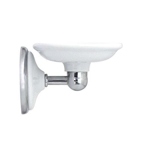 MODONA Porcelain Soap Dish - White Porcelain & Polished Chrome - Arora Series - 5 Year Warrantee - Thumbnail 4