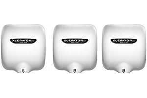 Excel Dryer XLERATOReco XL-BW-ECO 1.1N High Speed Commercial Hand Dryer, White Thermoset Cover, Automatic Sensor, Surface Mount, Noise Reduction Nozzle, LEED Credits, No Heat 4.5 Amps 110/120V (3 PK)