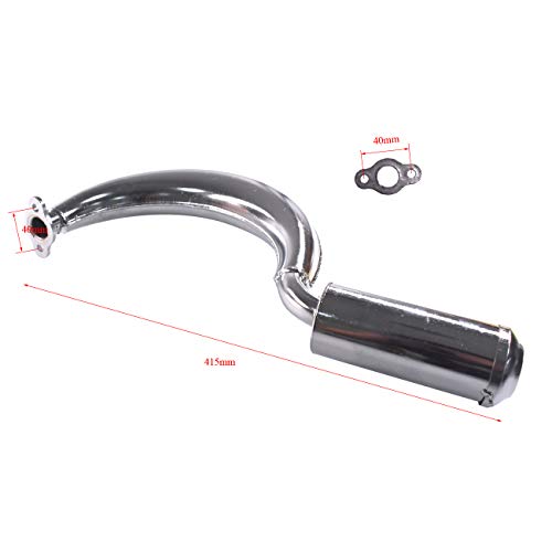 Supermotorparts Chrome Banana Muffler Exhaust Pipe 66cc 80cc Motorized Bicycle Engine Part