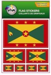 Grenada Country Flag Set of 7 Different Size Collection Decal Stickers ... New in Package