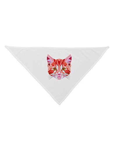 TooLoud Geometric Kitty Red Printed White Dog Bandana 26"