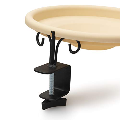 SPLENDIDMODE Deck Mount Bird Bath Heavy Duty Weather Resistant Unheated Bowl with Easy Clamp
