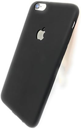 Logo cut iPhone one 6/6s (Plus) silicone ,ultra thin phone cases with apple logo cut (Black/iphone 6/6s (Plus))