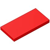 Classic Building Bricks Tile 2x4 with Groove 100 Piece, Compatible with Lego Parts and Pieces 87079, Creative Play Set - 100% Compatible with All Major Brick Brands(Colour:Red)