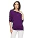 Made By Johnny WT822 Womens 3/4 Sleeve with Drape Top L Dark_Purple