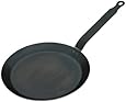 Blue steel crepe pan, 9-1/2 Inches