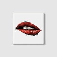 Framed Canvas Wall Art Sexy Lips Canvas Prints Home Artwork Decoration for Living Room,Bedroom - 16x16 inches