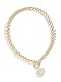 GUESS Factory Women's Gold-Tone Rhinestone Heart Necklace