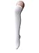 Zando Women Cotton Thin Stripes Tube Thigh High Tights Over Knee Stocking Socks B White One Size
